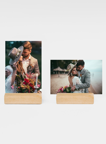 Wooden photo stand