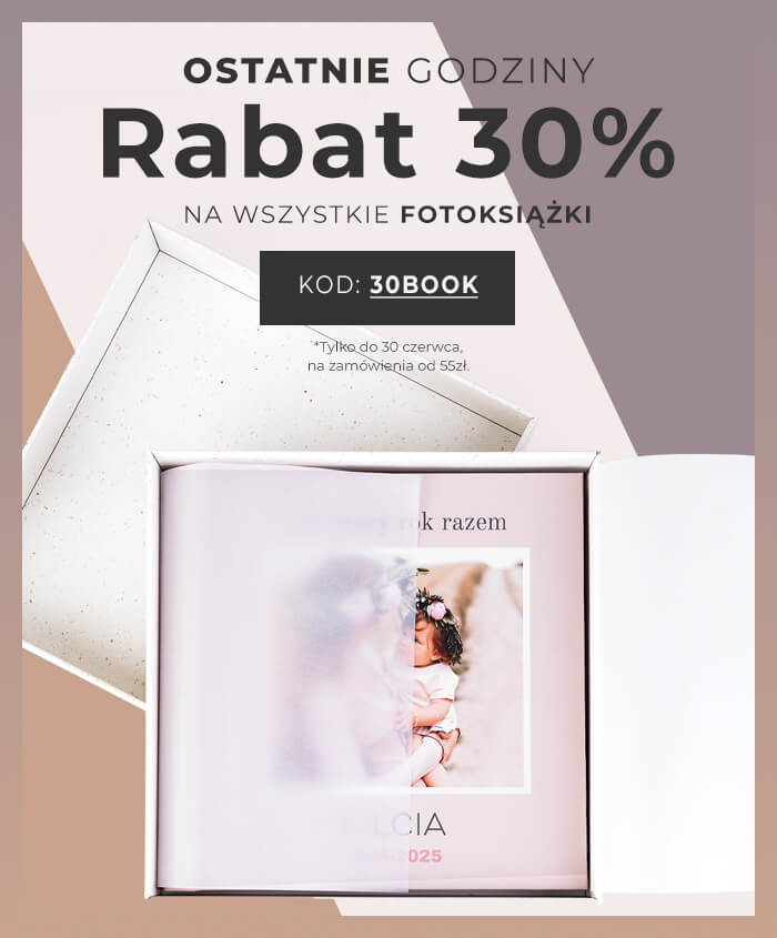 Przez cały czerwiec -30% na fotoksiążki z kodem 30BOOK