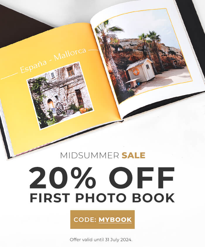 Midsummer sale for first photo book or album