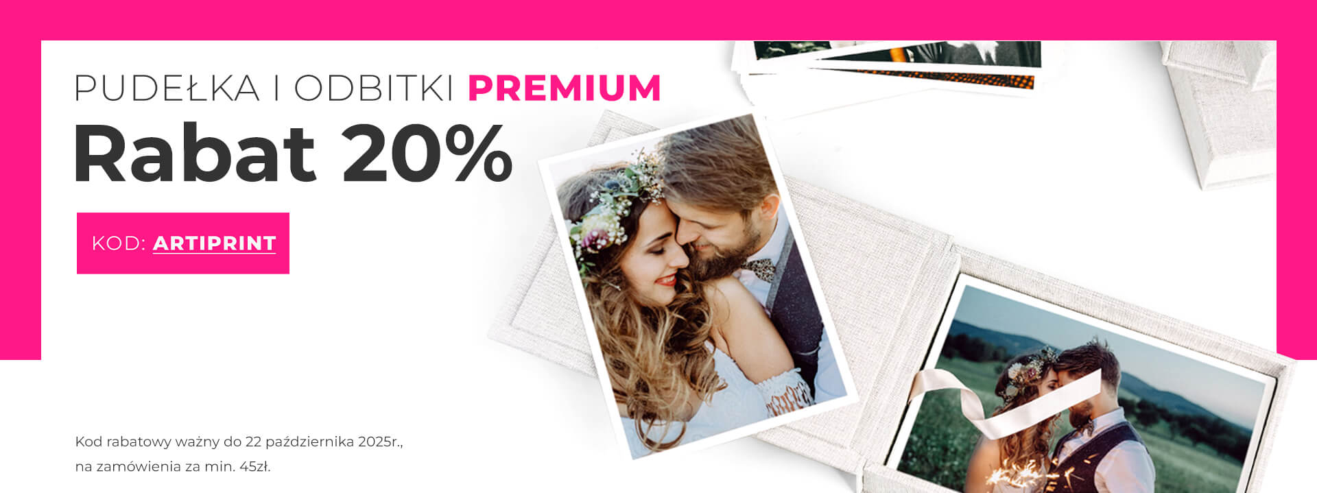 promocja na odbitki i pudełka z kodem artiprint