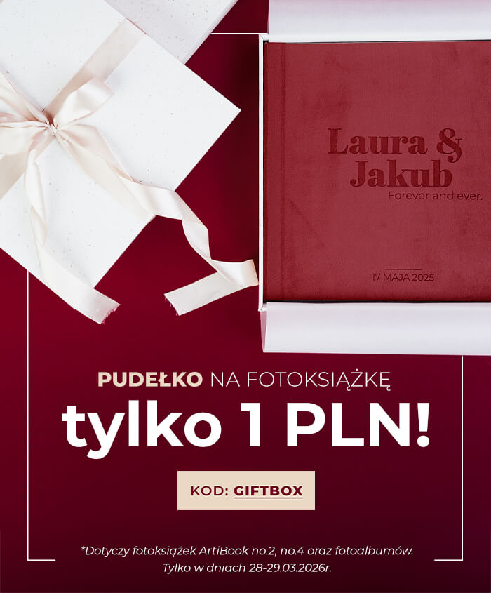 Opakowanie na fotoksiążkę za 1 zł z kodem giftbox