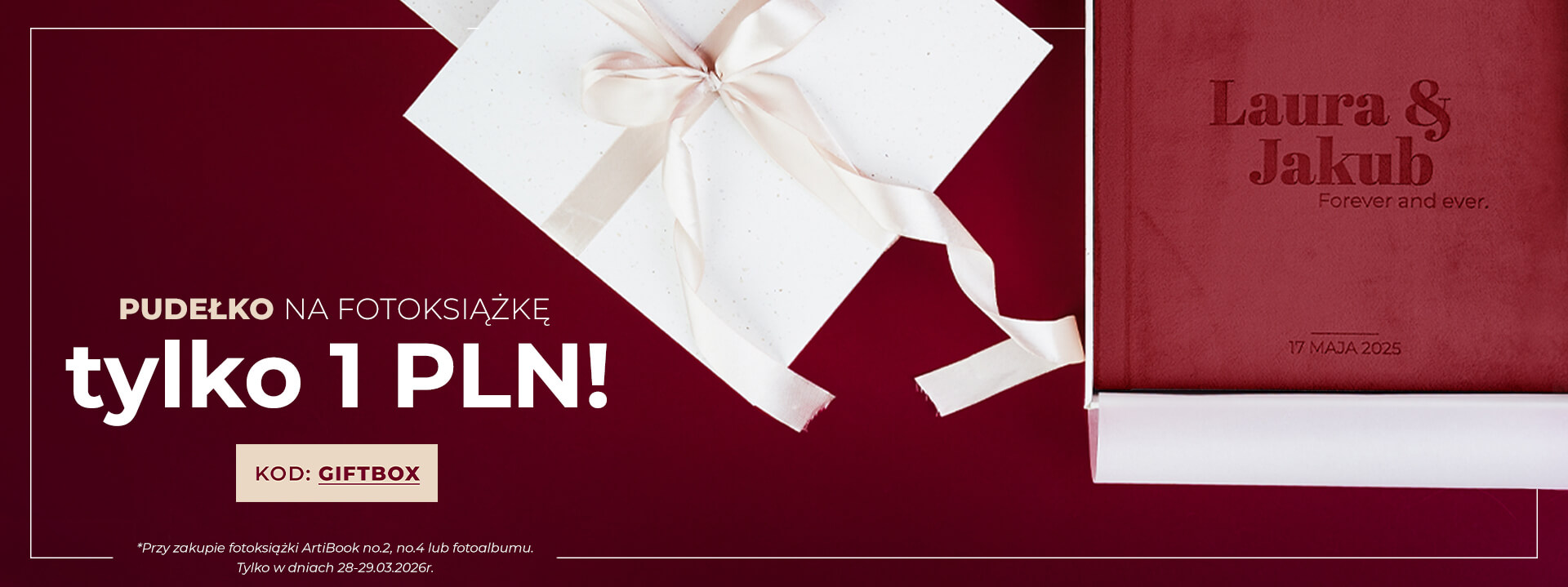 Opakowanie na fotoksiążkę za 1 zł z kodem giftbox