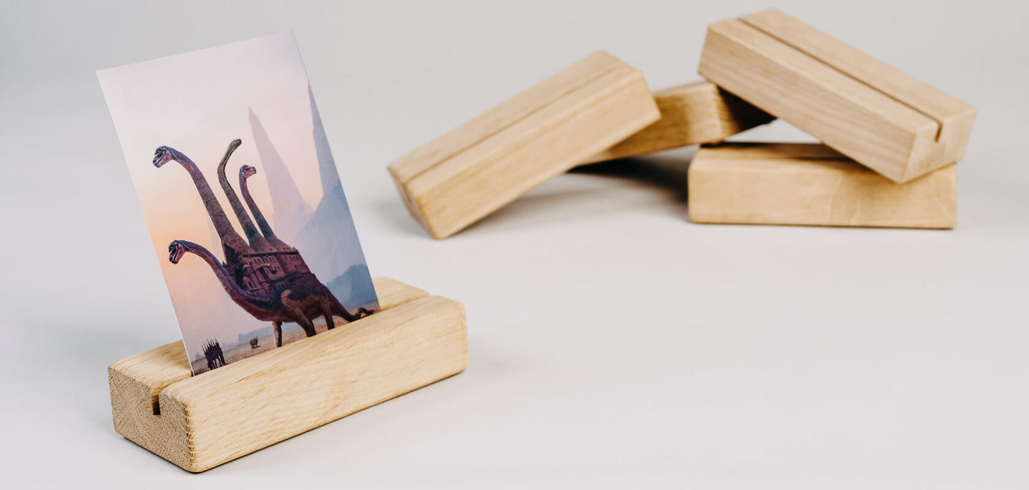 Postcards in a photo holder