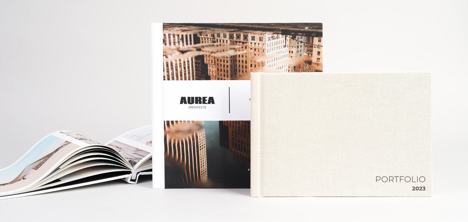 Hardcover photobook in natural canvas and creative cover